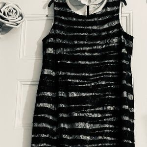 Calvin Klein black white lace dress 16